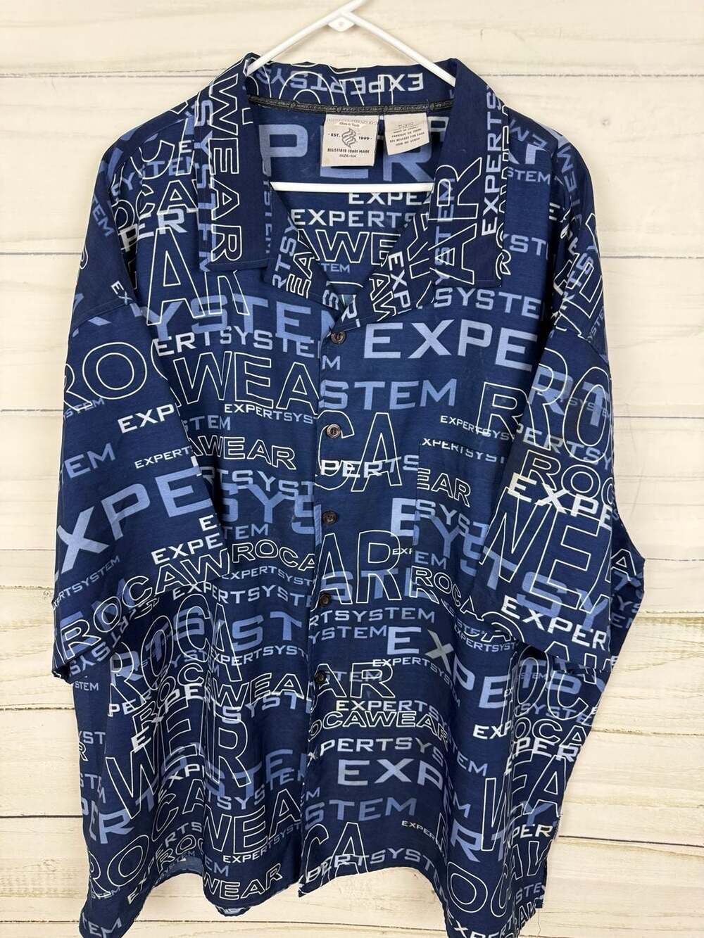 Vintage Rocawear All Over Print Short Sleeve Button Down Shirt Size 5X